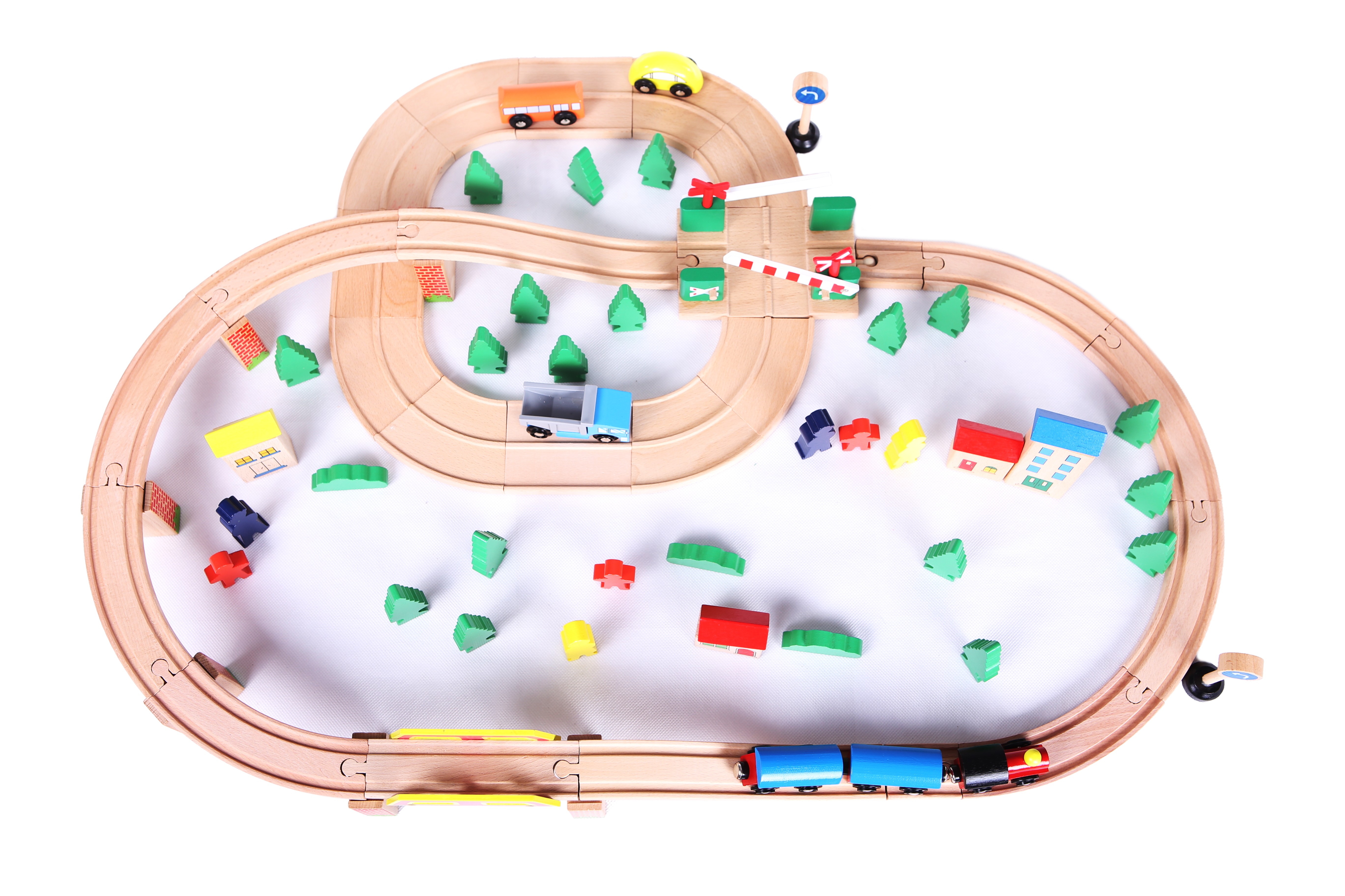 Tren cu telecabină din lemn cu baterii Ecotoys